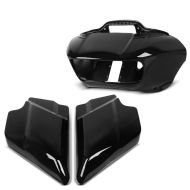 Set: Carénage Latérale Set compatible avec Harley Davidson Road Glide Custom 10-13 Craftride noir + Carenage extérieur et intérieur compatible avec Harley Davidson Road Glide, Special, Ultra 15-23 noir Craftride