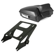 Set: Topcase passend für Harley Davidson Street Glide 14-22 Craftride Razor GB4 schwarz-matt + Topcase Träger Doppelsitzbank passend für Harley Davidson Touring 14-23 schwarz Craftride