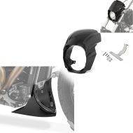Set: Carenage de phare compatible avec Harley Davidson Breakout / 114 18-24 pare-brise Craftride RM2 noir + Sabot moteur compatible avec moto custom Craftride CP9 noir CB5922