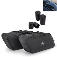 Set: Cache Kit de fixation à 4-points compatible avec Harley Davidson Touring 09-23 Craftride CK1 noir + Sacs d'interieur de sacoches rigides compatible avec Harley Davidson Street Glide Special 15-23 Craftride BG1
