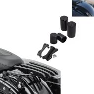 Set: Portebagages + Kit Montage compatible avec Harley Davidson Touring 14-24 Craftride XB noir + Cache Kit de fixation à 4-points compatible avec Harley Davidson Touring 09-24 Craftride CK1 noir