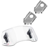 Lenkererhöhung passend für BMW R 1150 GS / R 40mm Alum silber + Windschild Spoiler Aufsatz Puig 20764W klar