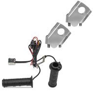 Lenkererhöhung passend für Yamaha FZ6 / Fazer / S2 40mm Aluminium silber + Griffheizung / Heizgriffe GH1 für 22mm Lenker