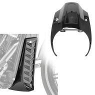 Set: Bugspoiler passend für Harley Davidson Softail Street Bob 18-24 Kühlerverkleidung Craftride CV4 + Lampenmaske passend für Harley Davidson Softail Street Bob 18-24 Scheinwerfer Verkleidung Craftride RM5 Windschild schwarz