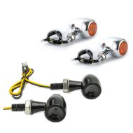 Clignotants à LED compatible avec Kawasaki VN 1500 Classic / Mean Streak avec E-mark jaune chrome + Clignotants à LED BL18 avec E-mark teinté avant-arrière