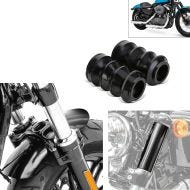 Set: Métal Garde Boue Avant court compatible avec Harley Davidson Sportster Forty Eight 48 / Special 10-20 Craftride + Set: Soufflets caoutchouc 39mm + Caches tubes de fourche compatible avec Harley Davidson Sportster Forty-Eight 48 10-15 GC2