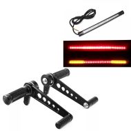 Système de repose-pieds Caferacer compatible avec Yamaha XV 950 / R + bandes lumineuses LED / feu arrière