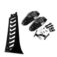 Set: Sabot moteur compatible avec Harley Davidson Heritage Softail Classic 114 18-24 Cache radiateur Craftride CV6 noir mat + Protège-mains compatible avec moto custom ClassicTourtecs HP8 protège guidon noir CB9512