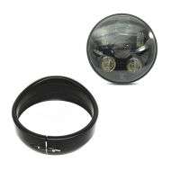 Hauptscheinwerfer mit Scheinwerfer Ring 5,75" passend für Harley Davidson Craftride schwarz