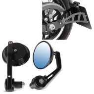 Seitlicher Kennzeichenhalter passend für Yamaha XVS 650-1100 Drag Star 96-07 + Lenkerendenspiegel Round Lenkerspiegel in scw