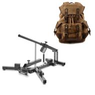 Set: Démonte pneu moto 12-21" MD4 ConStands avec Sac à dos moto Canvas RG8 Sacoche moto Vintage 20Ltr Retro marron