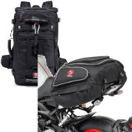 Set: Motorrad Rucksack HK4 Hecktasche 45Ltr in sw Bagtecs mit Motorrad Hecktasche X50 hinten 50Ltr in sw