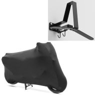 Set: Motorradabdeckung Indoor XL-XXL Stretch Garage sw Craftride mit Motorrad Garderobe WH2 Wandhalterung Helmhalter sw