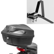 Set: Top Case Moto XK48 univ. 48 Litres noir Bagtecs avec Vestiaire Motard WH2 Support mural casque moto noir