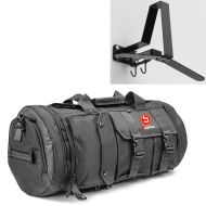 Set: Sacoche de selle moto arrière TB8 Sac rouleau 35Ltr noir Bagtecs avec Vestiaire Motard WH2 noir