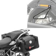 Set: Motorrad Satteltaschen Wasserdicht RB25 mit Rollverschluss Bagtecs mit Satteltaschenhalter Universal sw