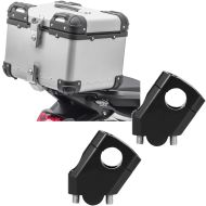 Set: Motorrad Alu Top Case XS45 Alu univ. 45L silber Bagtecs mit Lenkererhöhung 40mm Alu passend für Lenker mit Ø 22mm 7/8" sw