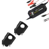 Set: Lenkererhöhung 40mm Alu passend für Lenker mit Ø 22mm 7/8" sw Tourtecs mit Motorrad Batterie Ladegerät BC2 1.500mA