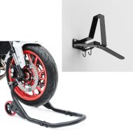 Set: Vorderrad Montageständer Falcone-2 mit L-Aufnahme ConStands mit Garderobe WH2 Wandhalterung Helmhalter sw