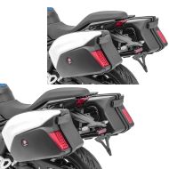 Set 2x Motorrad Koffer + Kofferträger Seitenkoffer Universal PX74 Bagtecs weiss
