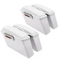 Set 2x Seitenkoffer Set passend für Harley Davidson Touring 94-13 Craftride Hartschalenkoffer 30Ltr weiß glatt