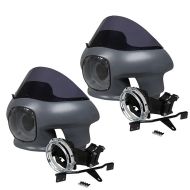 Set 2x Frontmaske mit Windschild und Scheinwerferhalterung passend für Harley Davidson Dyna 06-17 Craftride unlackiert