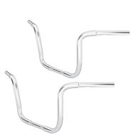 Set 2x Lenker Ape Hanger Fat Custom 1-1/4" Höhe 14" passend für Harley Davidson von Craftride Chrom