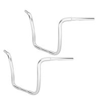 Set 2x Lenker Ape Hanger Fat Custom 1-1/4" Höhe 16" passend für Harley Davidson von Craftride Chrom