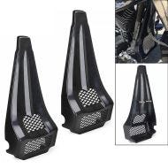 Set 2x Bugspoiler passend für Harley Davidson Touring 97-13 Kühlerabdeckung Craftride BH1 glänzend schwarz