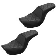Set 2x Doppel Sitzbank passend für Harley Davidson Dyna 06-17 Duo Sitzbank Sattel Craftride SF6 schwarz