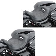 Set 2x Solo Sitz Low Profile passend für Harley Davidson Touring 09-24 Fahrer Sitzbank Craftride RH3 schwarz