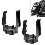 Set 2x Prolongateur de Garde Boue arrière compatible avec Harley Davidson Touring 09-13 Craftride KV1 le noir