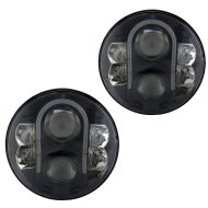 Set 2x LED Scheinwerfer 7 Zoll passend für Harley Davidson mit ECE Hauptscheinwerfer Craftride TH3 schwarz