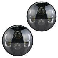 Set 2x Phare LED 7" compatible avec Harley Davidson Feux avant ECE Craftride TH4 noir