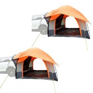 Set 2x Heckzelt Auto 1-2 Personen Vanit Vorzelt Zelt Auto Kuppelzelt freistehend ME64 orange