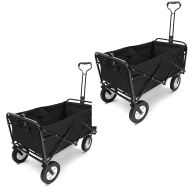 Set 2x Chariot à bras avec cadre en acier pliable Chariot à bras Divit chariot de jardin pliable ME69 noir
