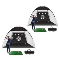 Set 2x Golf Übungsnetz Divit GN1 Übungskäfig mit Kunstrasenmatte schwarz