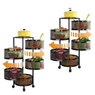 Set 2x Küchenwagen auf Rollen 5 Ebenen Divit Servierwagen Aufbewahrungsregal 360° drehbar RE21 schwarz
