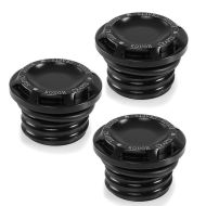 Lot de 3 Moto Bouchon de Réservoir Craftride CNC1 compatible avec Harley Davidson modèles depuis 1992 en noir