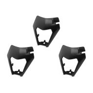 Lot de 3 Plaque phare compatible avec KTM EXC / EXC-F Enduro 2017-2021 Xdure PQ4 noir