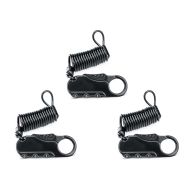 3er-Set Helmschloss Motorrad Tourtecs Zahlenschloss schwarz