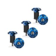 3er-Set Lenkerenden / Motorrad Lenkergewichte Tourtecs LE1 passend für universal Lenker blau