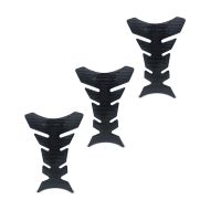 3er-Set Motorrad Tankpad Fishbone Zaddox TF8 Tankschutz Aufkleber universal schwarz