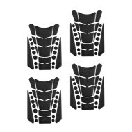 4er-Set Motorrad Tankpad Set Zaddox TF2 Tankschutz Aufkleber universal schwarz