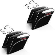 2x Sacoches Rigides Stretched LB compatible avec Harley Davidson Touring 97-08 avec supports noir Craftride