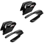 2x Set: Sacoches rigides compatible avec Harley Davidson Touring 94-13 Craftride Prolongés 35Ltr en noir + Prolongateur de Garde Boue arrière compatible avec Harley Davidson Touring 96-08 Craftride