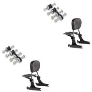 2x Set: Sissybar passend für Harley Davidson Sportster Modelle 04-20 Craftride Fast Driver-M Flex inkl. Gepäckträger schwarz + Docking Hardware Kit passend für Harley Davidson Sportster 2004-2020 Craftride Anbausatz