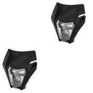 2x Phare LED + plaque Enduro Offroad Feux avant ECE homologué Universel XDure SW3 DRL noir