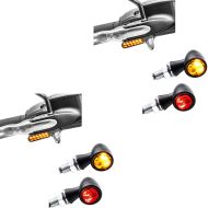 2x Set: LED Clignotants pour guidon + Clignotant LED TX1 avec feu stop et feu arrière