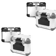 2x Set: Alu Top Case XS45 45 Liter silber + Rückenpolster passend für BMW TP Sozius Rückenlehne RL2